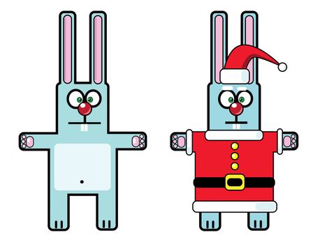 rabbit (symbol 2011) in Santa Claus costume
