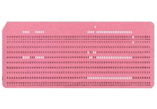 Vintage punched card for computer data storage