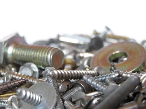 Industrial steel hardware bolts, nuts, screws