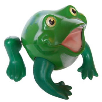 Green plastic toy frog