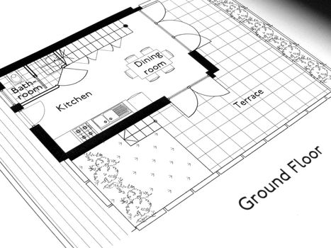 Technical architectural CAD drawing