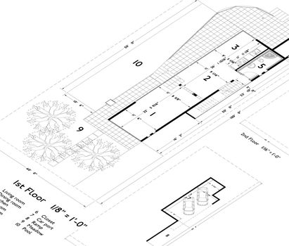 Technical architectural CAD drawing