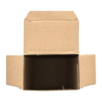 Brown corrugated cardboard box isolated on white