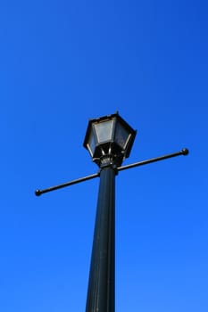 Close up of a light pole.
