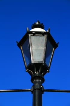 Close up of a light pole.
