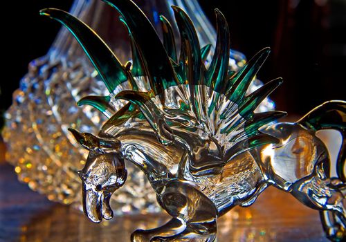 Ornamental glassware in the form of Pegasus, from Greek mythology.