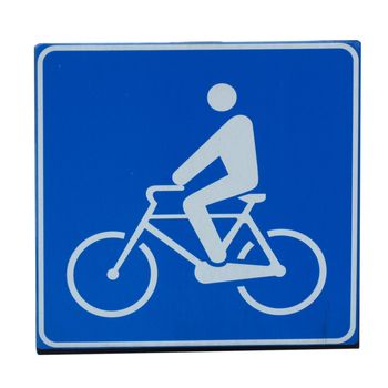 Bike lane traffic sign isolated on white