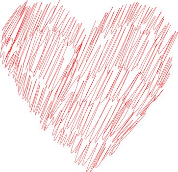 Scribbled love heart for St Valentine Day