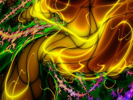 computer generated abstract coloured fractal background illustration
