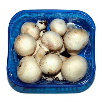 Champignon mushrooms food in a box