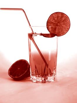 Cocktail mixed alcoholic drink with lime and peppermint