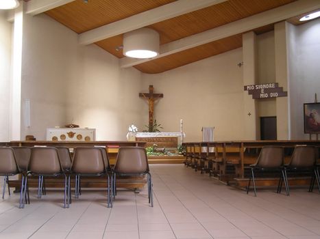 Modern church interior (Church of Santa Monica, Turin, Italy)