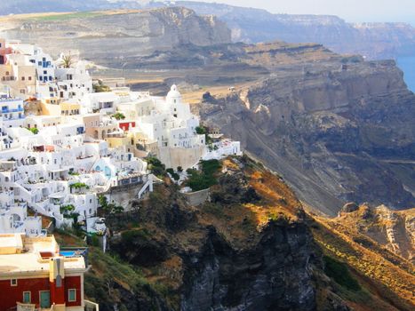 view of santorini's landmarks in Greece, Europe