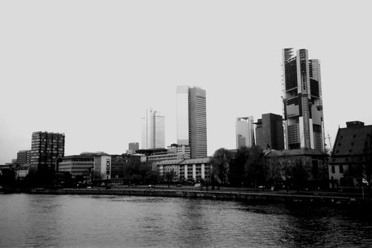 Modern city skyline silhouette, Frankfurt am Main, Germany