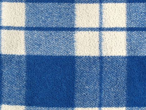 Blue tartan wool fabric