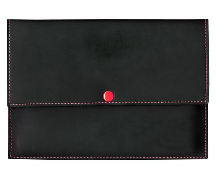 Purse bag or wallet billfold, black over white background