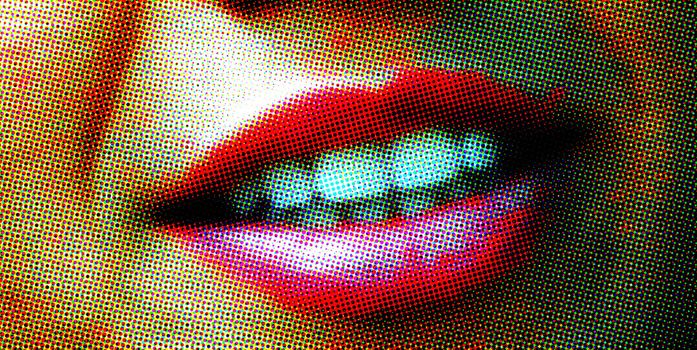 Fashion glamour halftone girl lips