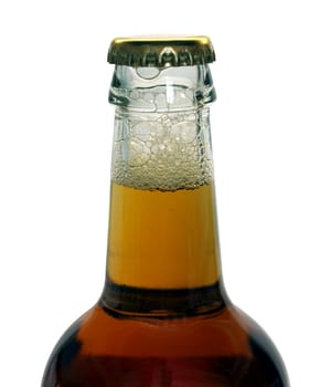 Beer bottle neck isolated over white
