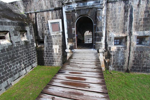 Entrance to the Citadel at Brimstone Hill Fortress on Saint Kitts.