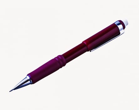 Red mechanical pencil isolated on a white background