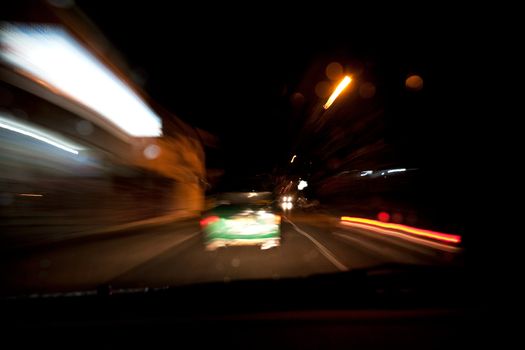 A fast driving abstract blur image