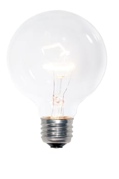 Lit lightbulb out of an electrical socket representing a new idea.