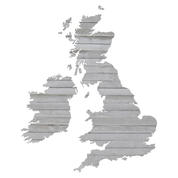 UK and Ireland map with concrete background