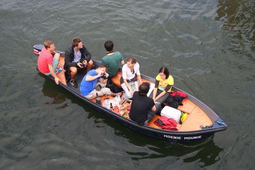 AMSTERDAM, AUGUST 19, 2010: Party boat at Sail 2010 in Amsterdam, Holland on august 19, 2010