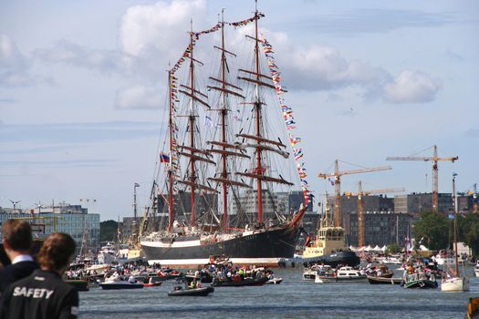 AMSTERDAM, AUGUST 19, 2010: Russian tall ship Sedov at Sail 2010 in Amsterdam, Holland on august 19, 2010