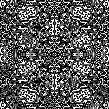 Seamless texture in black and white in Escher style