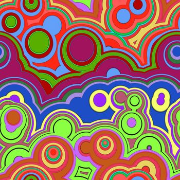 texture of abstract retro colored round shapes