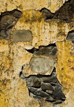 Closeup of an old wall taken on Madeira, Portugal.