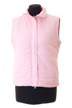 Mannequin torso with female winter jacket. Isolated on white background