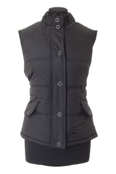 Mannequin torso with female winter jacket. Isolated on white background