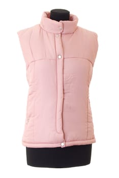 Mannequin torso with female winter jacket. Isolated on white background