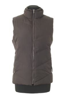 Mannequin torso with female winter jacket. Isolated on white background