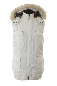 Mannequin torso with female winter jacket. Isolated on white background