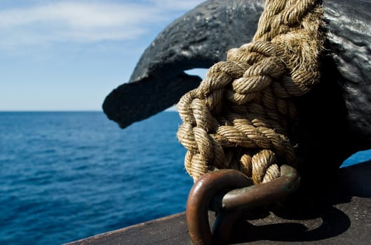 Sailing along Madeira coast on a replica of old sailing vessel.