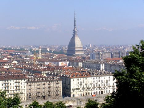 Turin panorama seen from the hill