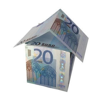 House of money made of Euro banknotes