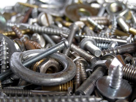 Industrial steel hardware bolts, nuts, screws