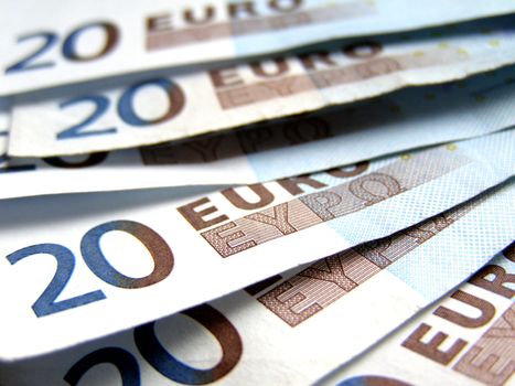 Euro banknotes money