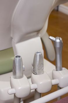 Close-up of dental equipment in a dental clinic.