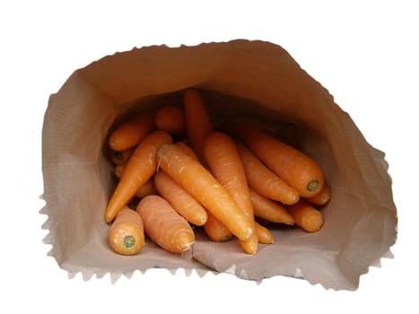 Carrots in a paper bag
