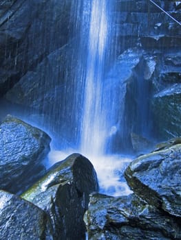 Waterfall on rocks