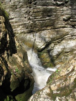 Falls; the river; a stream; water; a moisture; beauty; Caucasus