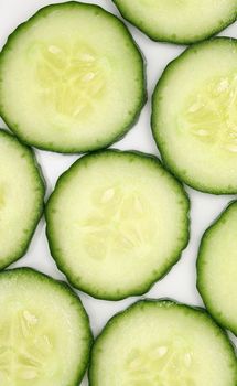 many cucumber slices from above