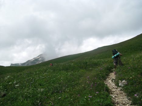 Mountains, rocks; a relief; a landscape; a hill; a panorama; caucasus; top