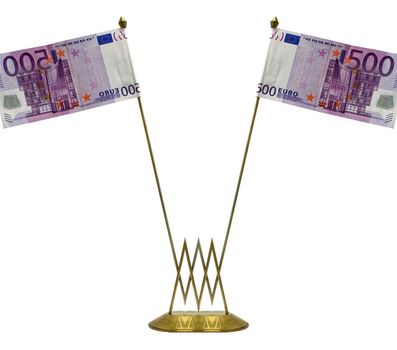 A flag consisting of banknotes 500 euros 