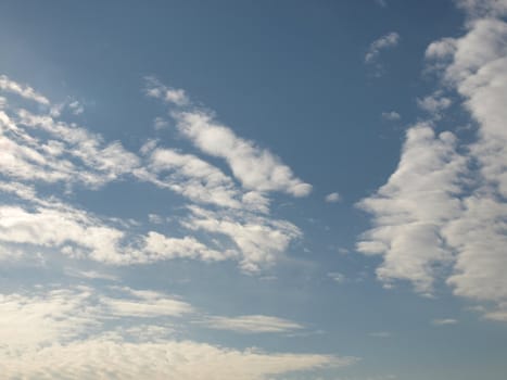 Blue sky with white clouds, useful as a background